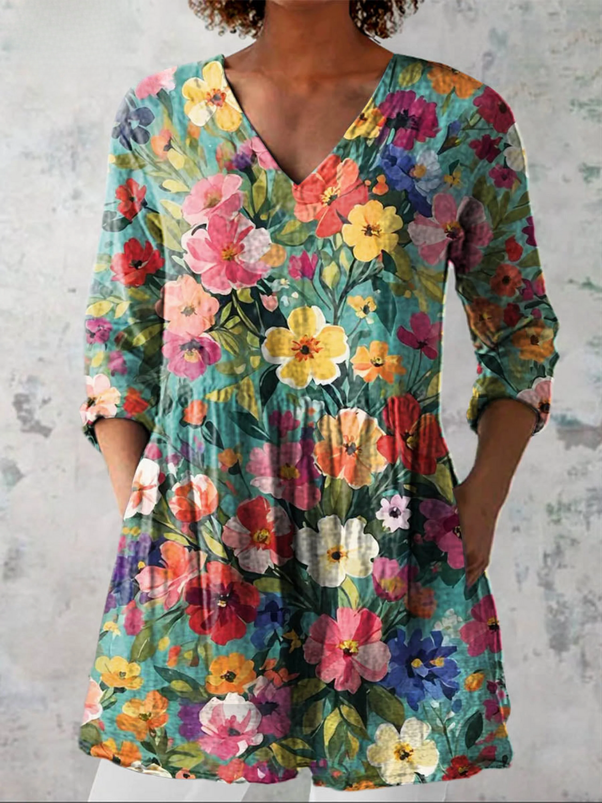 Ines | Long V-Neck Shirt